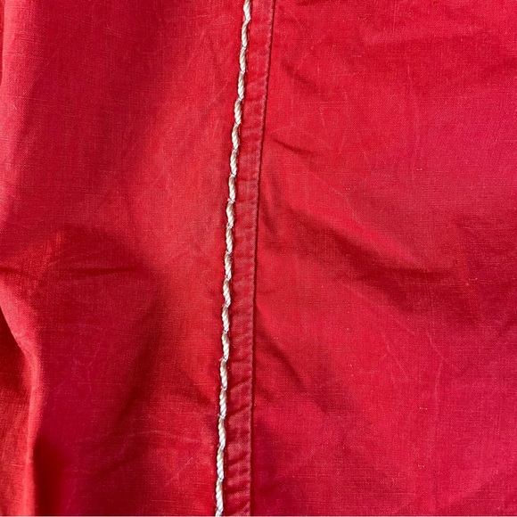 Red Ranch Western Shirt Embroidered Rodeo Bull Riding Snap Buttons Large Cowboy - Picture 7 of 10